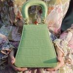 STAUD ππ Kenny Bag Pistachio Crocodile Embossed Photo 7