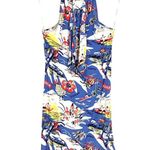Tommy Bahama Relax XXS Tropical Print Halter Tie Neck Dress Blue Hawaiian Aloha Photo 4