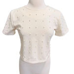 Snidel Cropped Top Pearl Appliqué Beige Size M Size M Photo 2