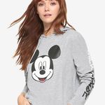Disney Mickey Mouse Cropped Jersey Hoodie Photo 0
