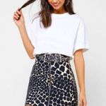 Topshop Belted Giraffe Print Denim Skirt Photo 0