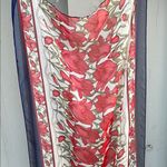 Talbots  Tulip Scarf with Red and Navy Blue Accents Sheer Polyester 60 x 20 Photo 0