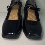 Rachel Zoe Livia Mary Jane Black Glossy Patent Chunky Heels Size 7 Photo 4