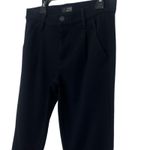 Mother Pleated Trainer Pants Women’s Size 24 Dark Navy Tapered Cuffed Ankle Slim Blue Photo 3