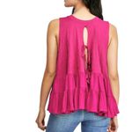 Free People ‘Right On Time’ barbiecore tiered tunic tank, size medium large Photo 1