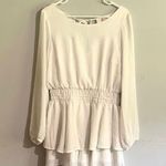 Altar'd State White Long Sleeve Smocked Waist Romper Size: L Photo 1
