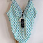 Talbots x Cabana Life Palapa Embroidered One Piece Geo Swimsuit Photo 0