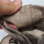 Fergalicious  Booties Womens Size 6 Tan Perforrated Parney Peep-toe Block Heel Photo 4