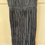 Ulla Johnson Orla Dress Midi Crushed Satin Plisse Size 6 Noir Black Crinkled Photo 6