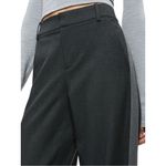 Alice + Olivia NWT  Mal Pants Mid Rise Side Stripe Gray Straight Leg Trousers 0 Photo 4