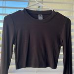 Mona B Black Long Sleeve Crop Top Photo 1