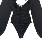 Princess Polly  Bodysuit 0 Black Long Sleeve Balloon Sleeve Y2K Photo 1