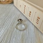 Round Chocolate Stone & Silver Ring “Bronya” Citrine Smokey Quartz Glass Boho Jewelry Brown Photo 6