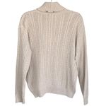 Jeanne pierre A6 Cable Knit Turtleneck Sweater Women's Medium Cotton Beige Photo 5