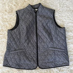 Talbots  Woman 3X Herringbone Quilted Vest‎ Sleeveless Jacket Black/White Photo 0