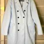 Allegra K  Light Blue Double-Breasted Coat Photo 0