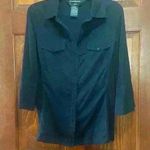 Norma Kamali  Button Down Cotton Shirt Black Size Medium Photo 0