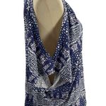 LA Made  Blue Patterned Open Shoulder Top Small Oversized New Photo 2