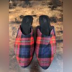Urban Outfitters  Red and blue‎ plaid mules size 9 Photo 5