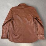 Rag and Bone  Jack Leather Button‎ Down Shirt Blouse Shacket Cognac Sz S NWT $795 Photo 9