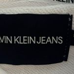 Calvin Klein Womens XS White Gray Rhinestone Graphic Cropped Hoodie NWT Photo 2