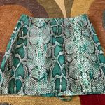 SheIn NWOT Bathing Suit Cover Up Mini Skirt Green Snakeskin S Photo 2