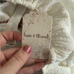 Hem & Thread  White Textured Midi Dress with Boho Straps Women’s Size Large Photo 8