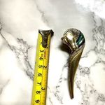 Vintage gold tone enamel pointed horse head brooch Photo 2