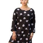 Living Hula Puanani Puakenikeni Quarter Sleeve Side Pocket Hawaiian Mini Dress L Black Size L Photo 0