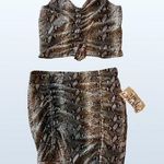 J for Justify NWT  Snake Print Spaghetti Strap Top + Skirt Outfit Photo 0