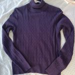 Peck & Peck  womens small silk blend cable knit purple turtleneck sweater Photo 0