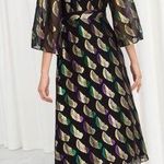 & Other Stories & OTHER STORIES Metallic Jacquard Midi Dress Photo 1