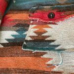 LA MIEL Shirt Jacket Aztec Western Raw Hem Small Blue Photo 6