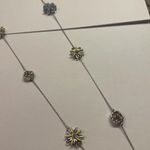 Ann Taylor Woman’s Signed  Factory Silver Tone Chain Necklace 35 Inch - Flowers Photo 4