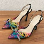 Betsey Johnson  "Deede" Embellished Rainbow Slingback Dress Pumps Size 6M Photo 3