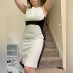 Mod office dress flattering hourglass Black Size 8 Photo 2