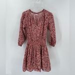 Sundry  Red Floral Long Sleeve Cotton Dress Size medium‎ Photo 1