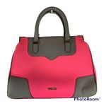 Rebecca Minkoff  Amorous Satchel Bright Pink Gray Leather Bag Crossbody Strap Photo 1