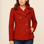Nine West Red Wool Double Breasted Peacoat 2 Photo 0