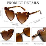 Heart Shaped Sunglasses Retro Cat Eye Classic Eyewear Brown Leopard Plastic Photo 1