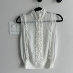 Frame  Silk White Ruffle front Blouse Photo 1