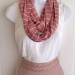 Luxurious Mauve Pink Super Soft Stretchy Jersey Striped Infinity Scarf EUC Photo 0
