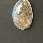 18 inch abalone platinum over sterling silver large pendant on Omega necklace.. Photo 1
