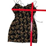 ASTR ‎ Chain Reaction M Equestrian Black Gold Faux Wrap Mini Dress Strappy V Neck Photo 10