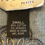 Madison & Max Petite Denim Jacket Embellished Flower Blue Jean Button Up Small Size undefined Photo 4