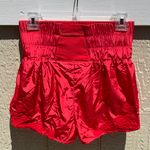 Free People FP Movement | NWOT Embroidered Crochet High Waist Red Shorts Photo 5