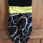 🔵Black and yellow cocktail formal mini dress! Black Size 6 Photo 2