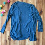 J.Jill Wear Ever Collection Linen Blend Open Cardigan Dusty Blue Lagenlook Sz M Photo 7