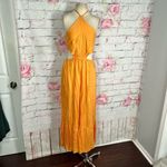 Boho Me  NWT peach halter cutout wide leg cropped jumpsuit Photo 1