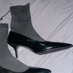 ZARA Black ankle Sock heels Boots Photo 8